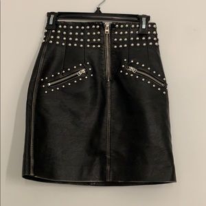 Topshop Faux Leather Skirt